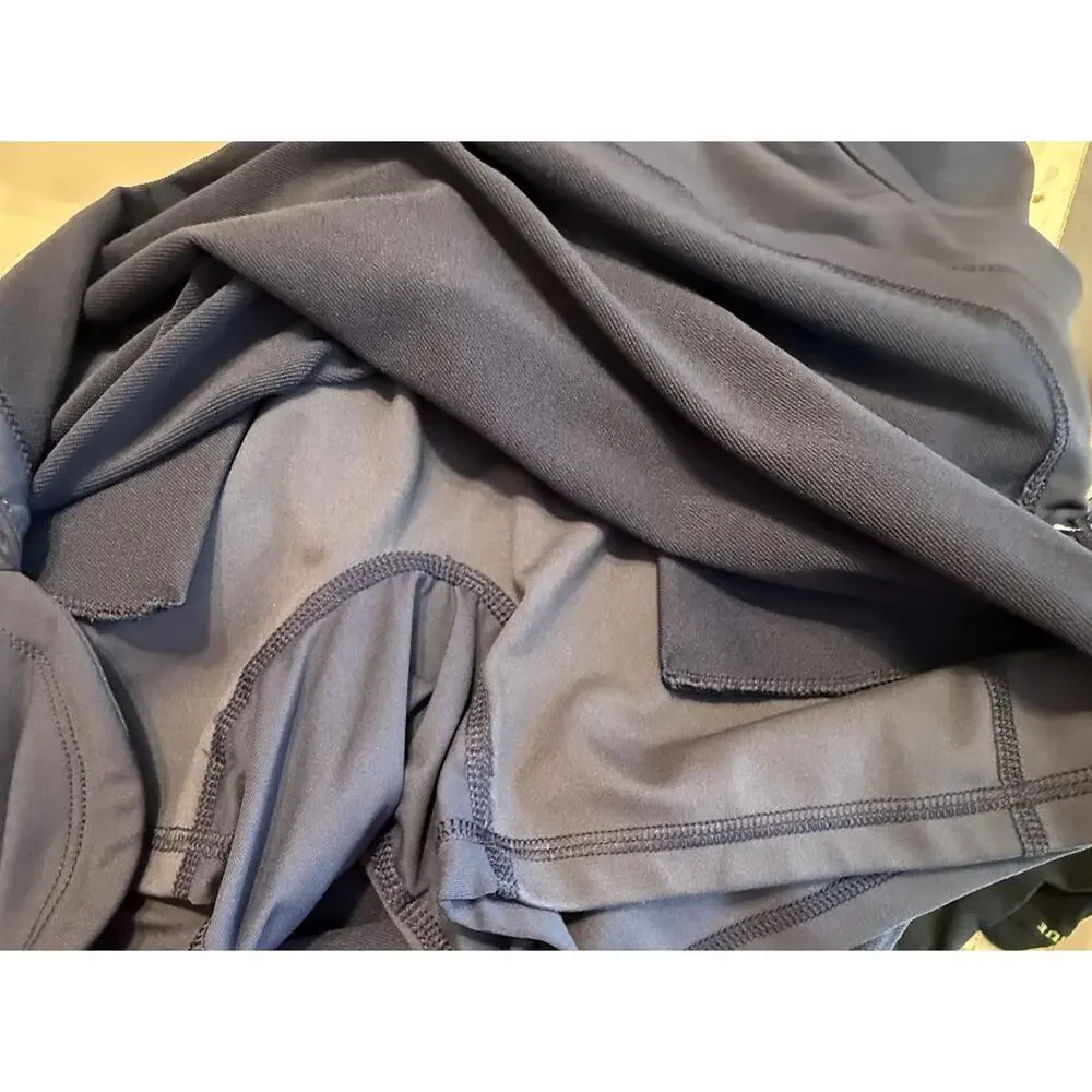 Peter Millar 18” Skort Sz XS Petal Hem Navy Blue Golf Tennis Skirt PullOn UPF50+